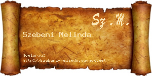 Szebeni Melinda névjegykártya