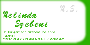 melinda szebeni business card